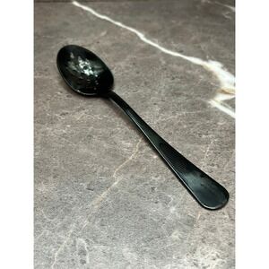 Mercer Culinary M35161 Perforated Plating Spoon Black Satin Stainless Steel 8 in